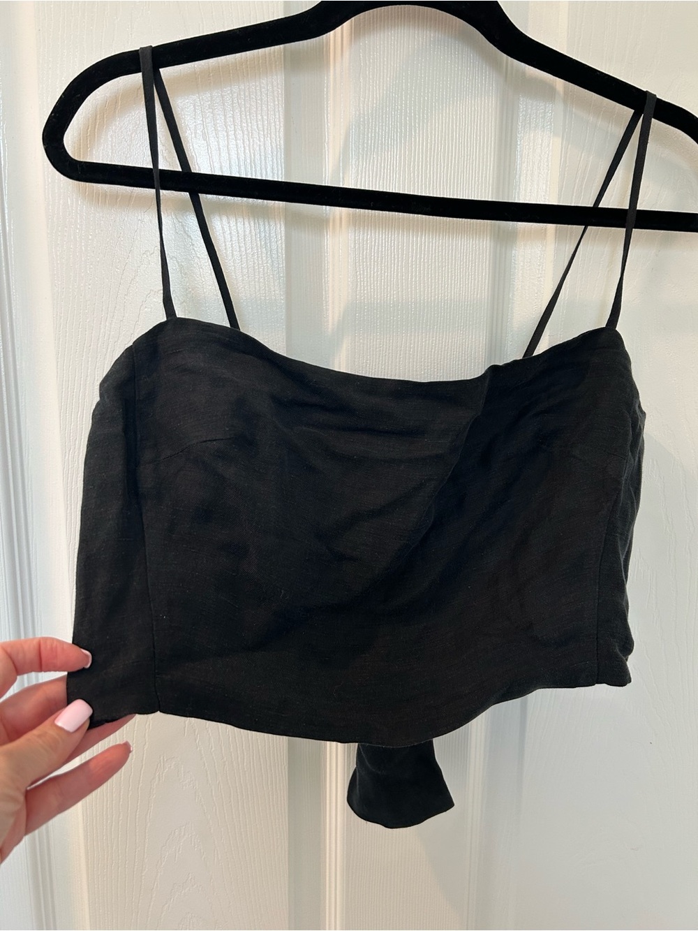 J. Crew Black Spaghetti Strap Crop Top